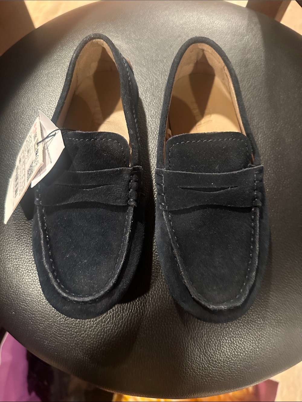 Zara Men's Dark Navy Suede Penny Loafers
